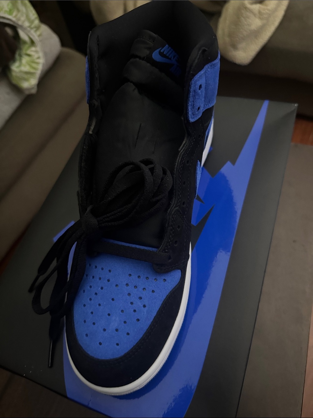 Nike Air Jordan 1 High Black and Royal Blue